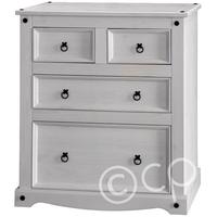 Core Corona Whitewash Chest of Drawer - 2+2 Drawer