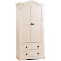 Core Quebec Cream Painted Wardrobe - 2 Door 2 Drawer