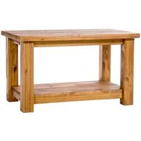 core farmhouse pine coffee table with shelf