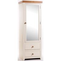 Core Jamestown Cream Painted Mirrored Wardrobe - 1 Door 2 Drawer