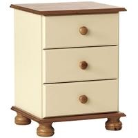 Copenhagen Cream 3 Drawer Bedside Cabinet