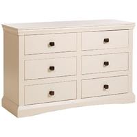 Core Quebec Cream Painted Chest of Drawer - 3+3 Drawer Wide