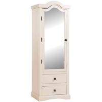 Core Quebec Cream Painted Mirrored Wardrobe - 1 Door 2 Drawer