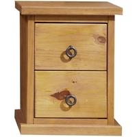 core farmhouse pine bedside cabinet 2 drawer