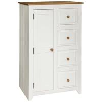 Core Capri White Painted Tallboy - 1 Door 4 Drawer