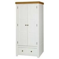 Core Capri White Painted Wardrobe - 2 Door 1 Drawer