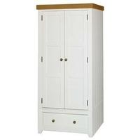 core capri white painted wardrobe 2 door 1 drawer