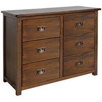 Core Boston Pine Chest of Drawer - 3+3 Drawer Wide