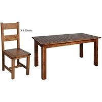 core denver pine dining set with 6 chairs