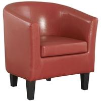 Colby Red Faux Leather Tub Chair
