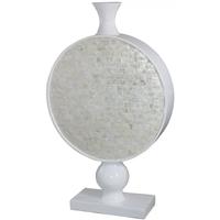 Continental Cream Shell Fibre Glass Stemmed Vase - Circle (Set of 2)