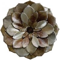 Copper Silver Large Flower Wall Art (Set of 4)