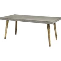 concrete wooden rectangular dining table