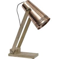 copper wooden base table lamp