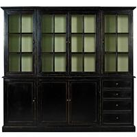 Countryside Black Library Cabinet with 3 Sections