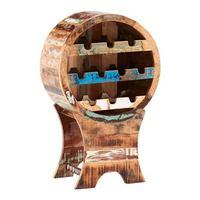 Coastal Wooden Wine Cabinet, Natural