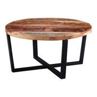 Coastal Wooden Round Coffee Table, Natural