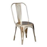 Cosmo Industrial High Back Dining Chair, Silver