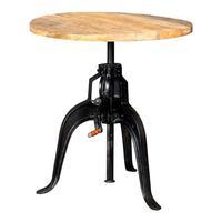 Cosmo Industrial Crank Bar Table, Natural/Black