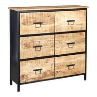 cosmo 6 drawer chest naturalblack