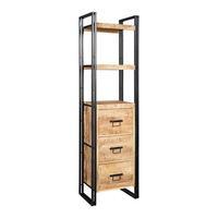 Cosmo Industrial Bookcase, Natural/Black