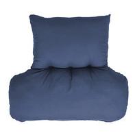 cosy back support cushion blue microfibre