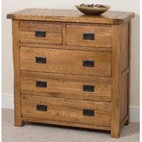 Cotswold Rustic Solid Oak 2+3 Drawer Chest