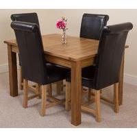 cotswold rustic 132 198cm extending dining table 4 black washington le ...