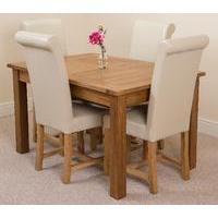 cotswold rustic 132 198cm extending dining table 4 ivory washington le ...