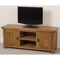 Cotswold Rustic Solid Oak Widescreen TV Cabinet