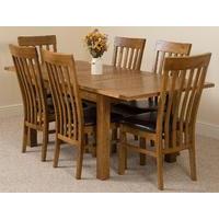 cotswold rustic 132 198cm extending dining table 6 harvard rustic soli ...