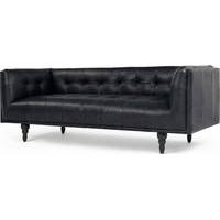 Connor 3 Seater Sofa, Black Premium Leather