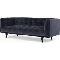connor 3 seater sofa navy cotton velvet