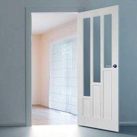 Coventry Style White Primed Door with Clear Safety Glass