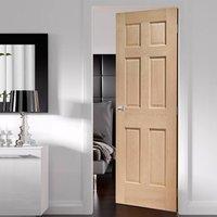 Colonial Oak 6 Panel Fire Door without Raised Mouldings