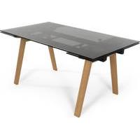Cosgrove Extending Dining Table, Glass and ash
