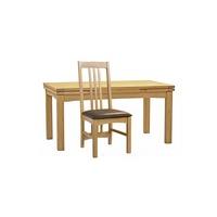 Copenhagen Extending Dining Table And Leather Side Chairs - Table & 8 Chairs