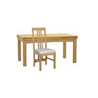 Copenhagen Extending Dining Table & Fabric Side Chairs - Table & 4 Chairs