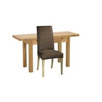 Copenhagen Extending Kitchen Table & Ely Leather Chairs - Table & 4 Chairs