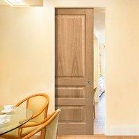 contemporary 3 panel oak veneered syntesis pocket door prefinished