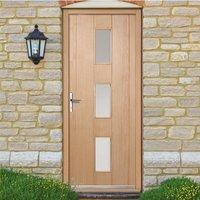 copenhagen exterior oak door and frame set with frosted double glazing