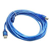 Copper Conductor USB2.0 Am to Bm Printer Cable with 248 Magnetic Loop (5 m)