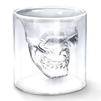 Cool Transparent Creative Scary Skull Head Design Novelty Drinkware Wine Shot Glass Cup 75ML