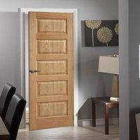 contemporary 5 panel oak veneered door prefinished