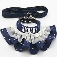 Collar Leash Foldable Adjustable Flower/Floral Lace Fabric