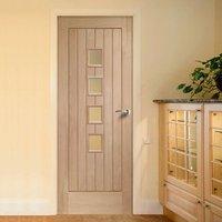 contemporary suffolk oak 4 pane door with obscure safety glass