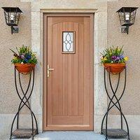 cottage external mahogany door with bevelled style tri glazed