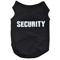 Cotton Black Security Vest Spring Summer Clothing Breathable and Cool Clothes for Dog