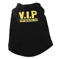 Cool VIP Black Cotton Vest Shirt Summer Dog Clothes for Pets
