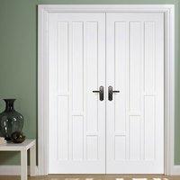 Coventry Style White Primed Panel Door Pair